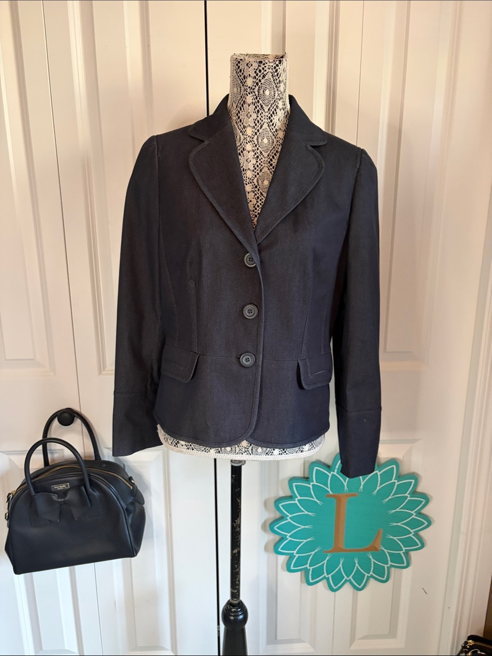 🌟 LOFT Ann Taylor Classic Tailored 3-Button Blazer in Deep Charcoal — Size 14P